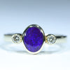 Natural Australian Boulder Opal Gold and Diamond Ring
