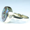 Natural Solid Australian Boulder Opal and Diamond Gold Ring - Size 7.5  US Code - EM180