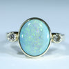 Natural Australian Coober Pedy Opal Gold and Diamond Ring