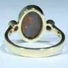 Natural Solid Australian Boulder Opal and Diamond Gold Ring - Size 7.5  US Code - EM187