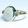 10k Gold - Solid Coober Pedy Opal - Natural Diamonds