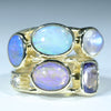 Natural Australian Opal and Gemstone Gold Ring