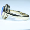 Natural Australian Boulder Opal and Diamond Gold Ring - Size 6.75 US Code EM201
