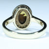 Natural Australian Boulder Opal and Diamond Gold Ring - Size 6.75 US Code EM201