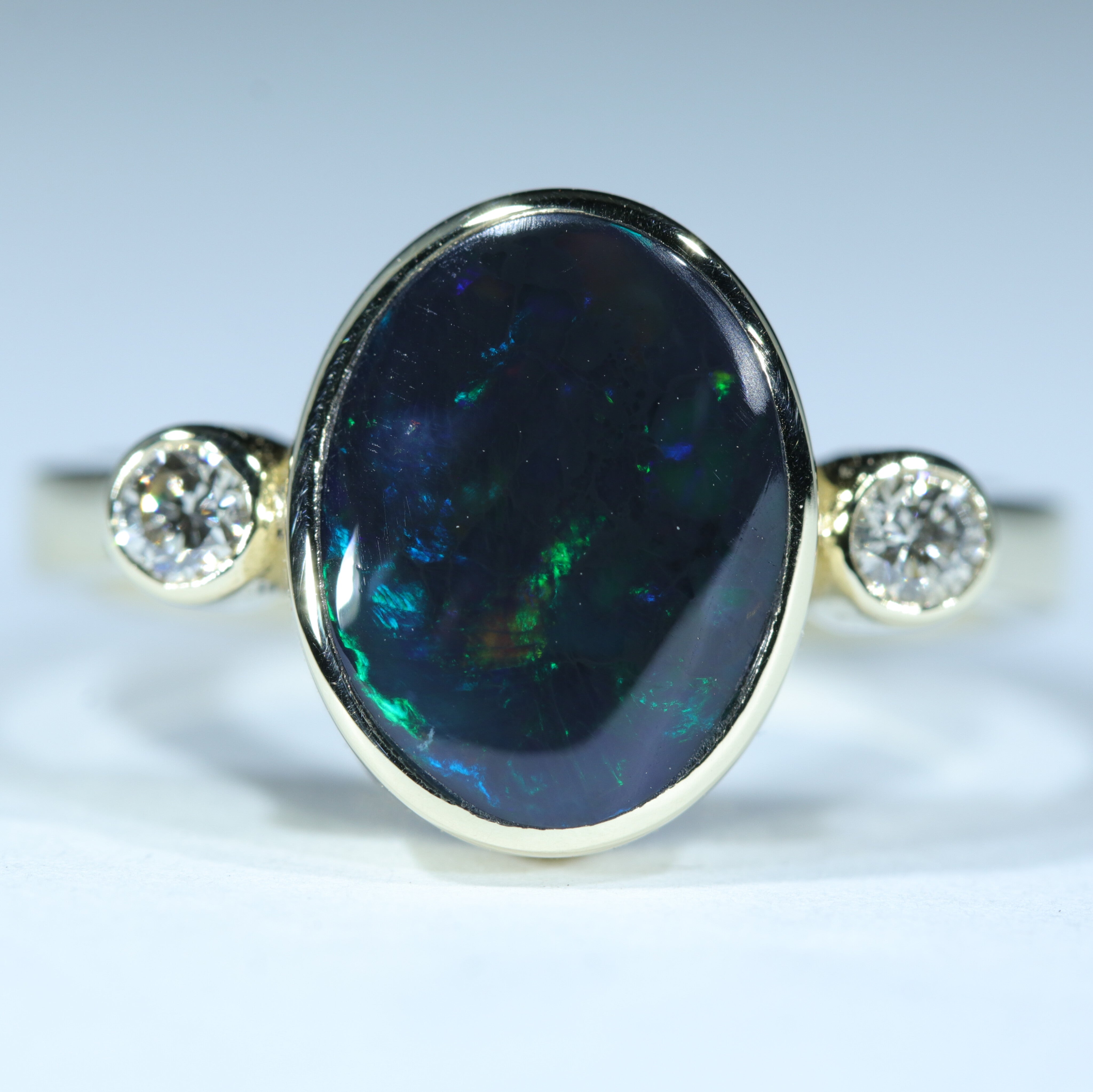 Australian black outlet opal ring