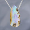 Natural Australian Boulder Opal  Pendant with Silver chain.